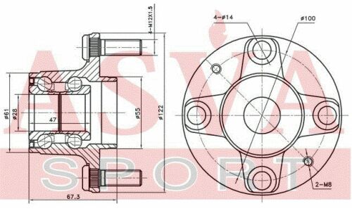 Ступица колеса Asva, арт. MZWH-DWR