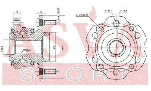 Ступица колеса Asva, арт. NSWH-R51R