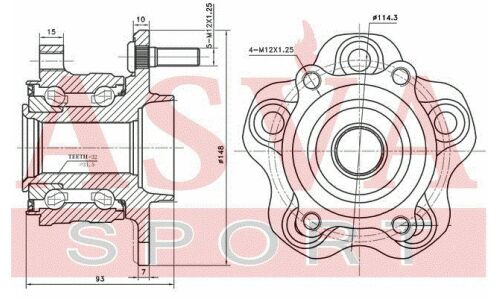 Ступица колеса Asva, арт. NSWH-S51R