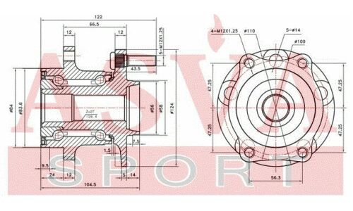 Ступица колеса Asva, арт. SBWH-GHR