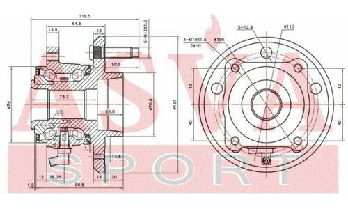 Ступица колеса Asva, с ABS, задняя, арт. CHRWH-CAPR