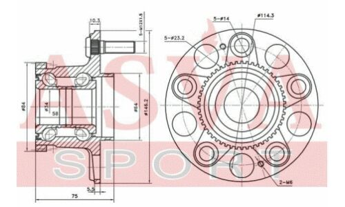 Ступица колеса Asva, с ABS, задняя, арт. HNWH-RFA50R
