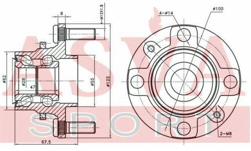 Ступица колеса Asva, арт. MZWH-DWRA44