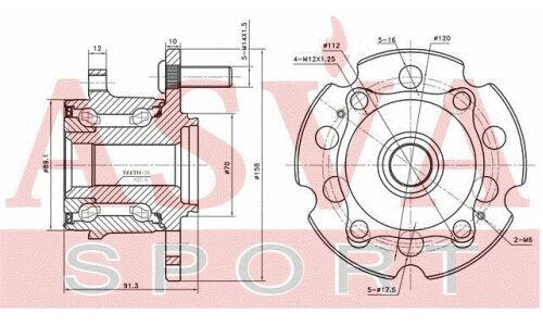 Ступица колеса Asva, арт. HNWH-P2R