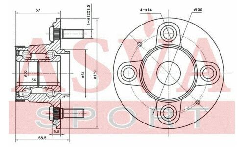 Ступица колеса Asva, для Honda Fit / Jazz, арт. HNWH-GEMR