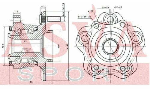 Ступица колеса Asva, для Nissan Murano, арт. NSWH-Z50MR