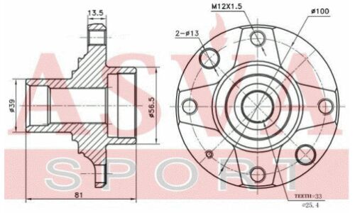 Ступица колеса Asva, передняя, арт. CHRWH-004