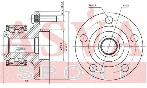 Ступица колеса | перед прав/лев Asva, арт. FDWH-CBF