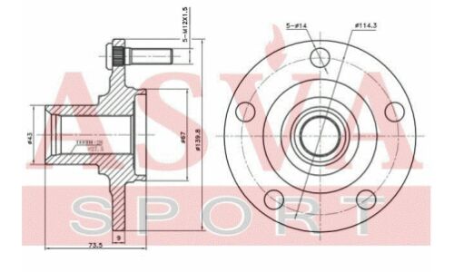 Ступица колеса Asva, передняя, арт. MTWH-CYF