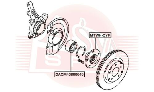 Ступица колеса Asva, передняя, арт. MTWH-CYF