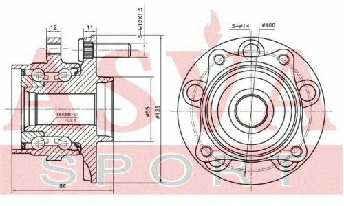 Ступица колеса Asva, для Toyota Prius, арт. TYWH-NHW20F