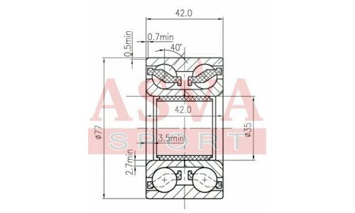 Подшипник ступицы колеса Asva, арт. DAC35770042
