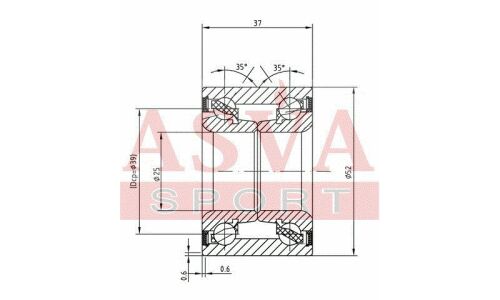 Подшипник ступицы Asva, арт. DAC25520037
