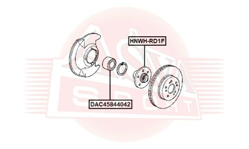 Подшипник ступицы колеса Asva, арт. DAC45844042