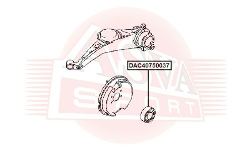 Подшипник ступицы колеса Asva, арт. DAC40750037