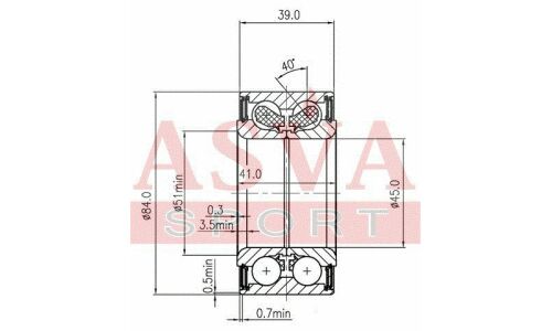 Подшипник ступицы колеса Asva, арт. DAC45840041-39