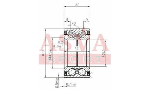 Подшипник ступицы колеса Asva, арт. DAC38700037