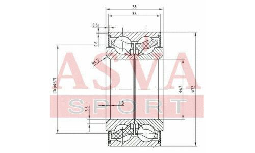 Подшипник ступицы колеса Asva, арт. DAC42720038-35