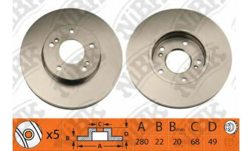 Диск тормозной NiBK, арт. RN1036