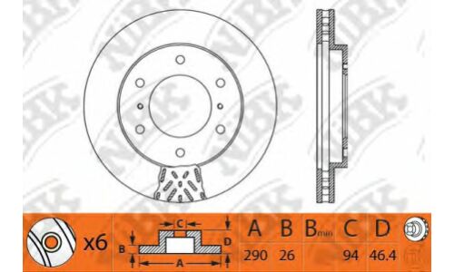 Диск тормозной NiBK, арт. RN1188