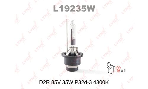 Лампа ксеноновая LYNXAuto D2R (P32d-3), 85В, 35Вт, 4300К, 1 шт, арт. L19235W