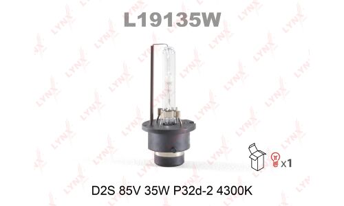Лампа ксеноновая LYNXAuto D2S (P32d-2), 85В, 35Вт, 1 шт, арт. L19135W