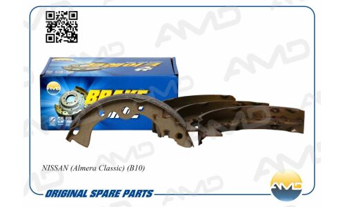 Колодки тормозные барабанные AMD, комплект на ось (4 шт), арт. AMD.BF211