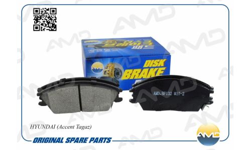 Колодки тормозные дисковые AMD, передние, комплект на ось (4 шт), арт. AMD.BF132