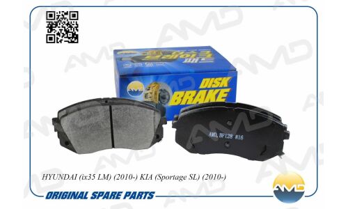 Колодки тормозные дисковые AMD, передние, комплект на ось (4 шт), арт. AMD.BF128