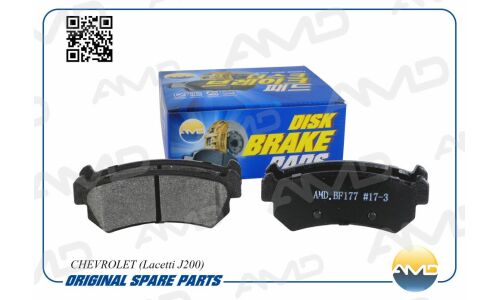 Колодки тормозные дисковые AMD, задние, комплект на ось (4 шт), арт. AMD.BF177