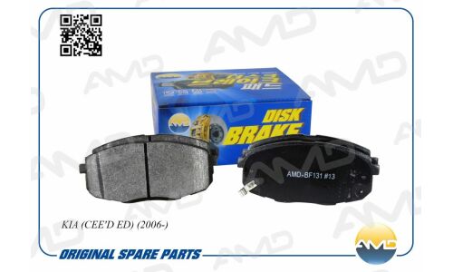 Колодки тормозные дисковые AMD, передние, комплект на ось (4 шт), арт. AMD.BF131