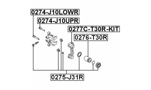 Направляющая тормозного суппорта Febest, задняя, арт. 0274-J10UPR