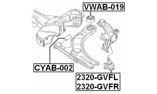 Опора шаровая Febest, передняя, нижняя, левая, арт. 2320-GVFL