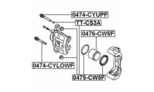 Ремкомплект тормозного суппорта Febest, арт. 0475-CW5F
