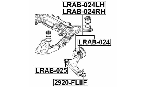 Сайлентблок переднего рычага Febest, задний, арт. LRAB-024LH