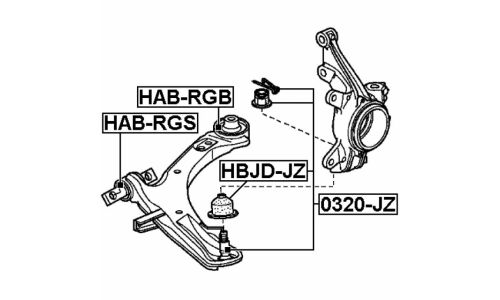 Сайлентблок Febest, арт. HAB-RGB