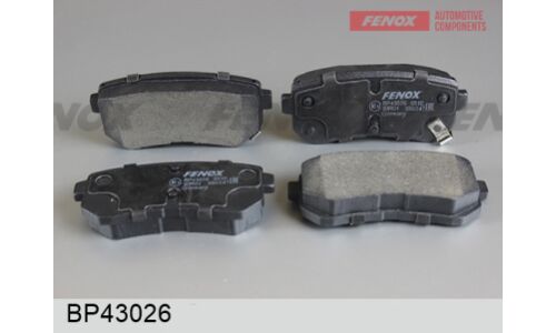 Колодки тормозные дисковые Fenox, задние, комплект на ось (4 шт), арт. BP43026