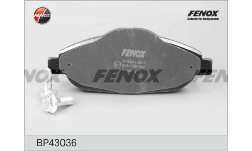 Колодки тормозные дисковые Fenox, передние, комплект на ось (4 шт), арт. BP43036
