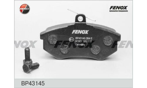 Колодки тормозные дисковые Fenox, передние, комплект на ось (4 шт), арт. BP43145