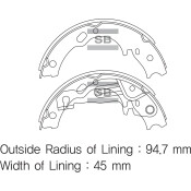 Колодки тормозные барабанные Sangsin, комплект на ось (4 шт), арт. SA159