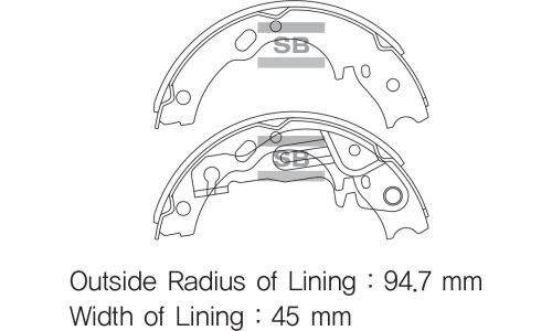 Колодки тормозные барабанные Sangsin, комплект на ось (4 шт), арт. SA159