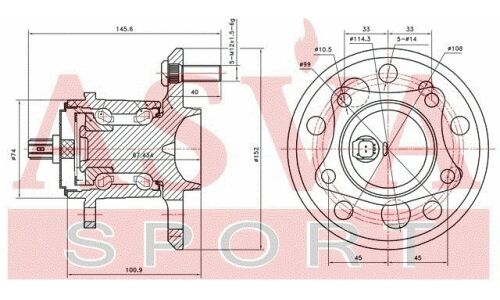 Ступица колеса Asva, арт. TYWH-ACV50RL