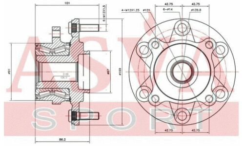 Ступица колеса Asva, передняя, арт. MTWH-V97F