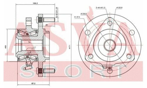 Ступица колеса Asva, передняя, арт. NSWH-A60F