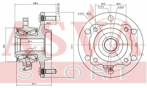 Ступица колеса Asva, арт. NSWH-A60R