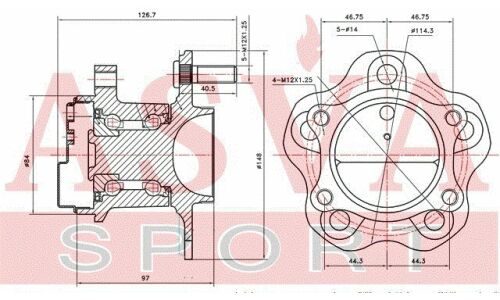 Ступица колеса Asva, арт. NSWH-F15R