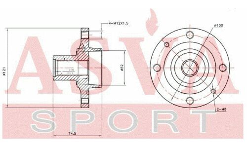 Ступица колеса Asva, передняя, арт. NSWH-K12F