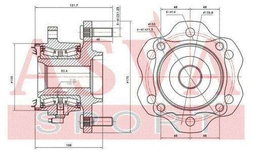 Ступица колеса Asva, арт. NSWH-Y62R