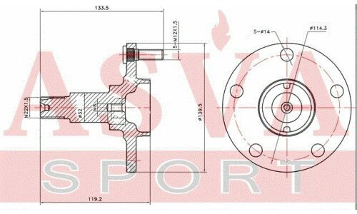 Ступица колеса Asva, для Toyota Mark II / Chaser / Cresta, арт. TYWH-GXE10F