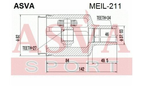 ШРУС Asva, передний, внутренний, арт. MEIL-211